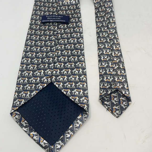 Emory Morsberger Think-Give-Act Republican Elephant Tie Like New Condition - Picture 4 of 6